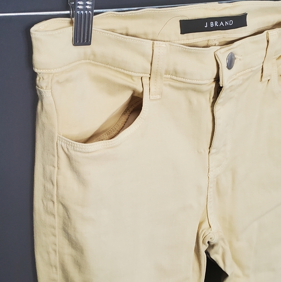 J BRAND Buttercup Yellow Mid-Rise Super Skinny Jeans Wash Acid Size 28 - Picture 4 of 12